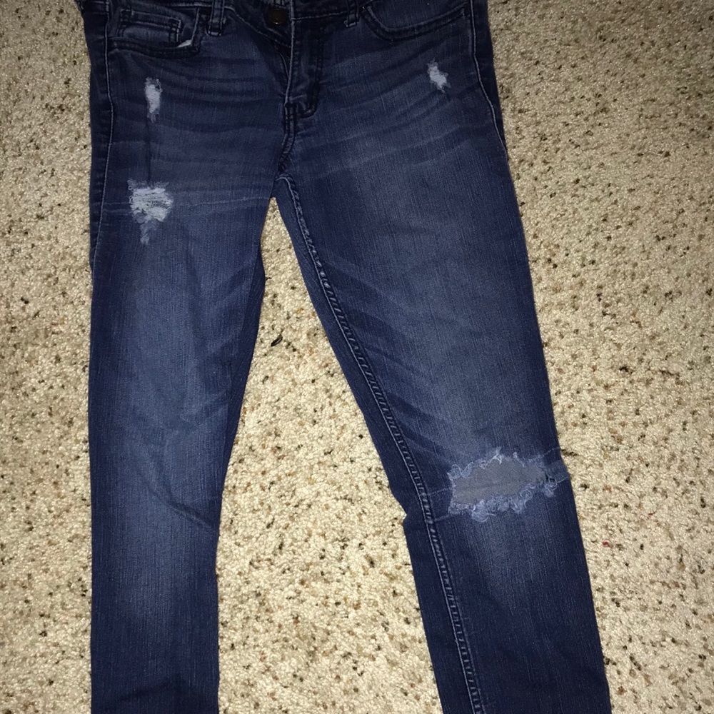 Dark Wash Hollister Ripped Skinny Jeans